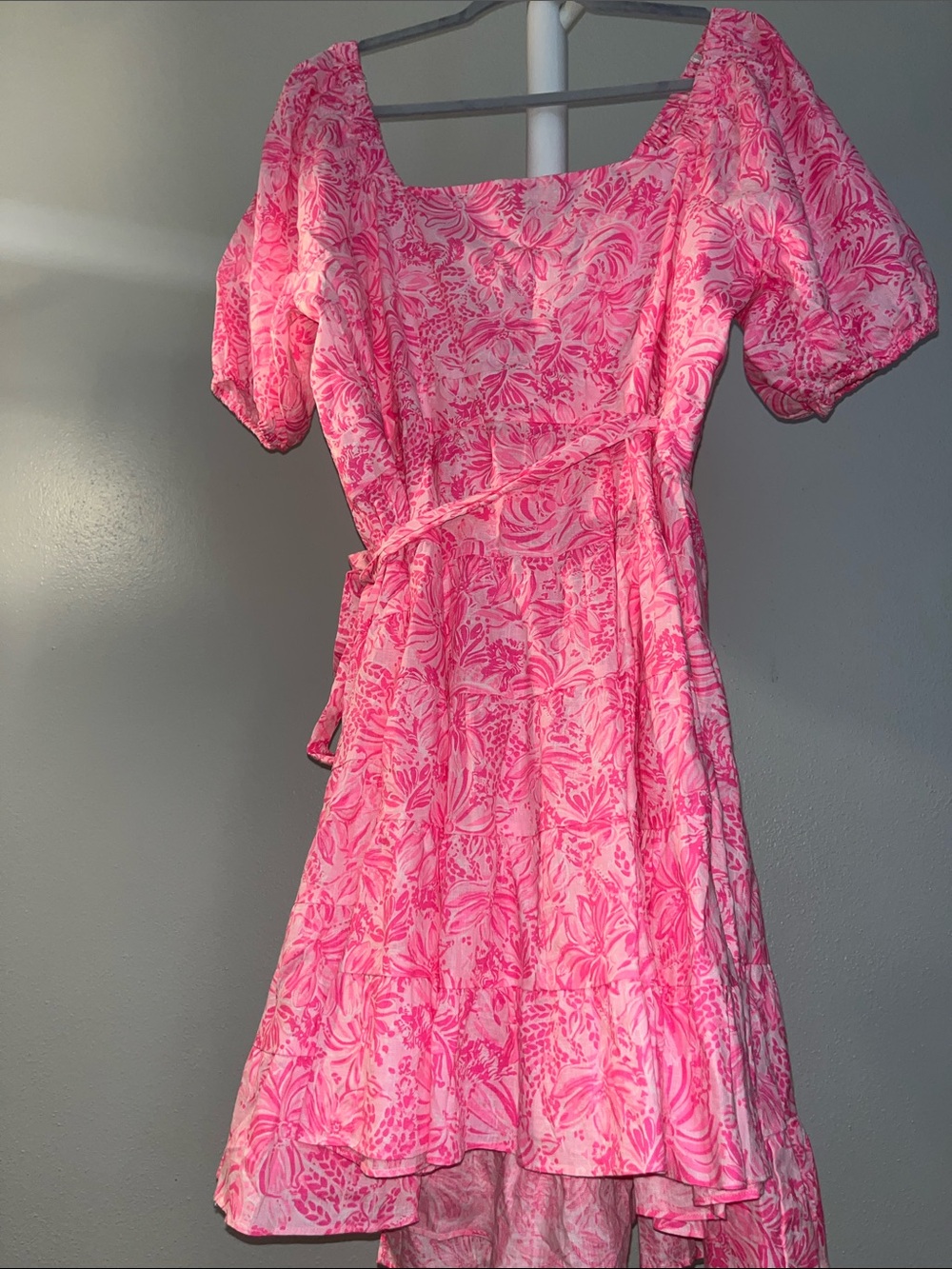Lily Pulitzer Pink Puff Sleeve Floral Wrap Dress - Picture 5 of 5
